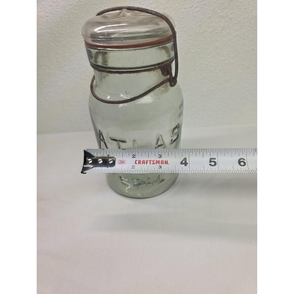 Vintage Collectible E - Z Seal Tight Atlas Jar with Blue Glass Lid - Picture 5 of 6